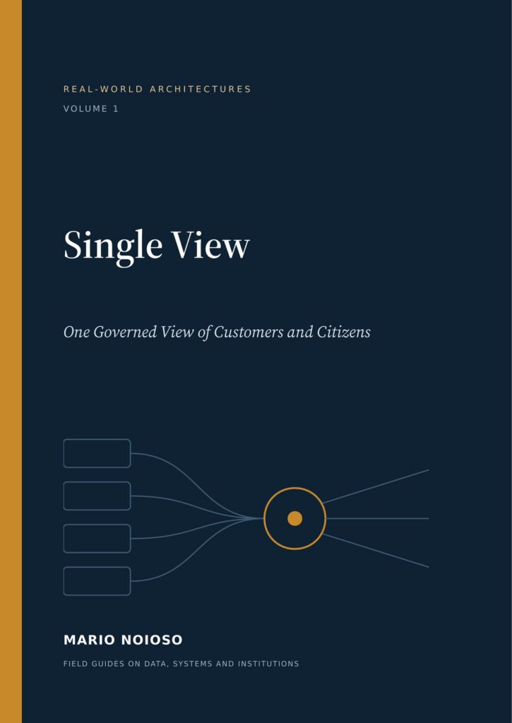 Cover of Single View: One Governed View of Customers and Citizens, Real-World Architectures Volume 1, by Mario Noioso
